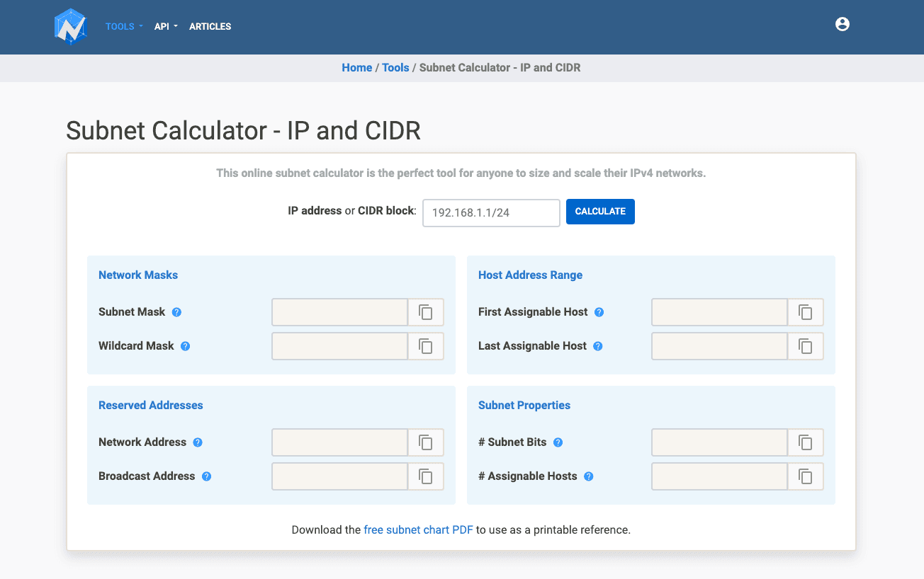 NetworkCalc - Free online IP subnet calculators and APIs
